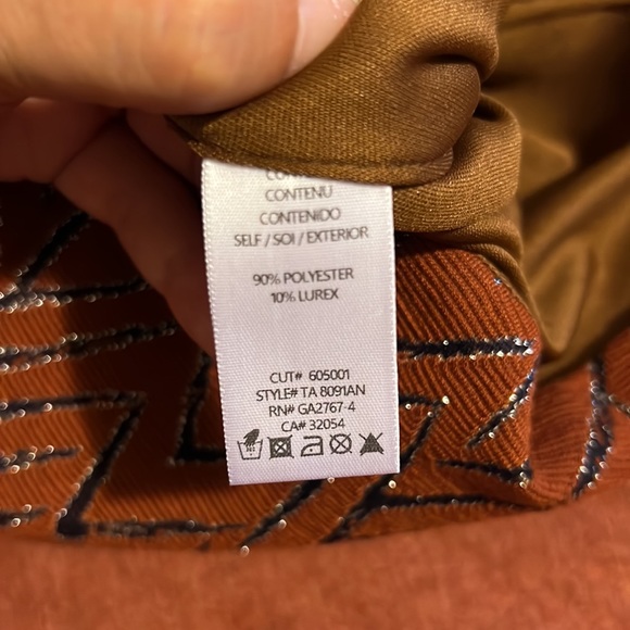 NWT Anthropologie Eva Franco sleeveless Top bowtwist Chevron Brown copper (L) - Picture 5 of 6